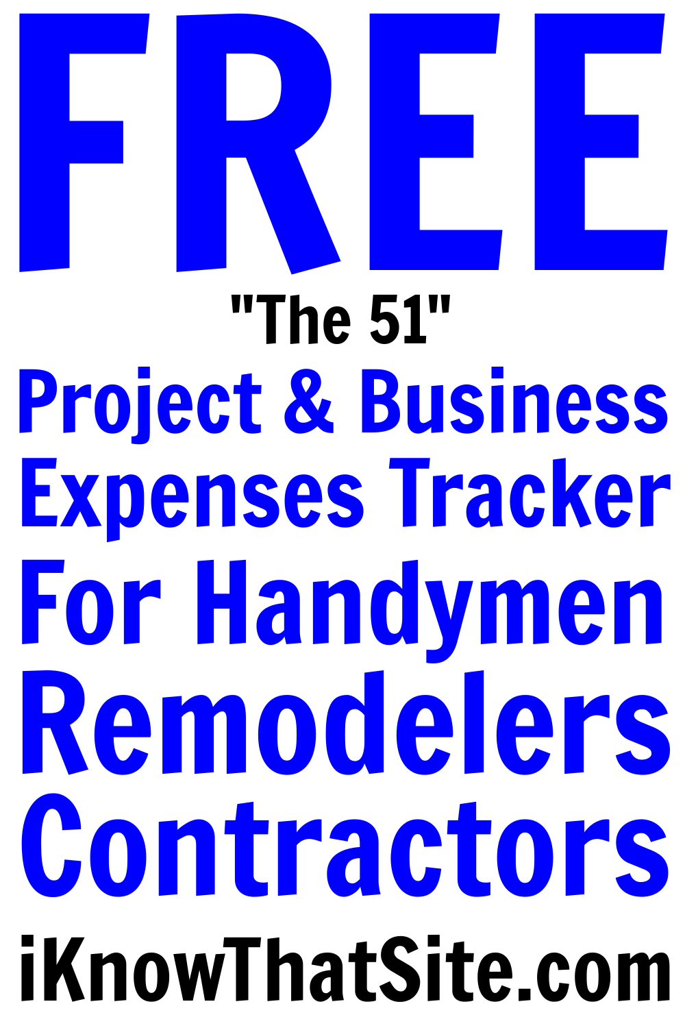 FREE & EASY project and business expense tracker for contractors, handymen, remodelers, electricians, plumbers, tradespeople.